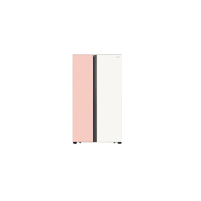 HISENSE Side By Side 660l (white & Peach Glass) RS728N4AW-PU