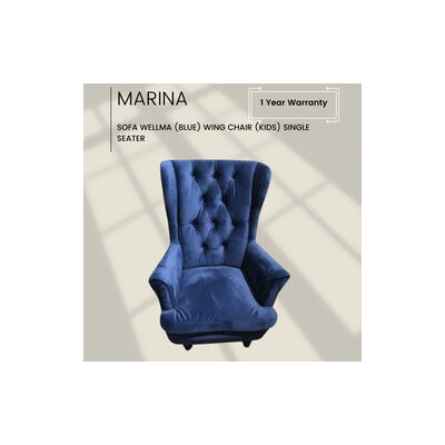 MARINA SOFA Wing Chair (kids) Single Seater WELLMA (BLUE)