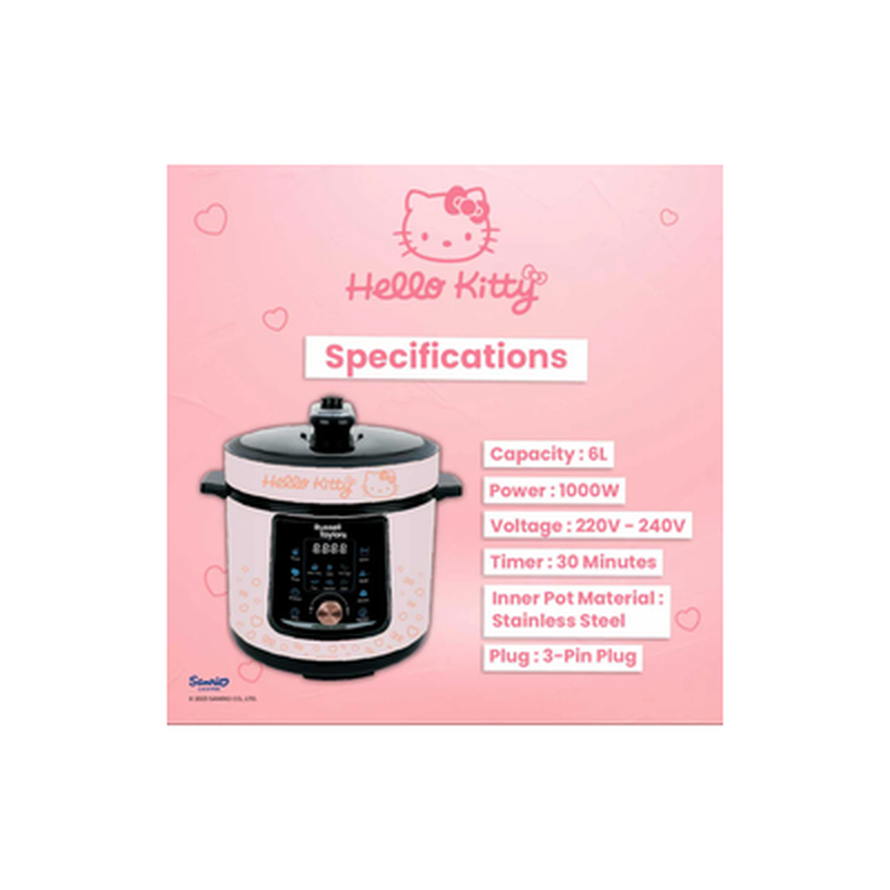 R.TAYLORS Pressure Cooker 6l Hello Kitty D2-HK-image 2