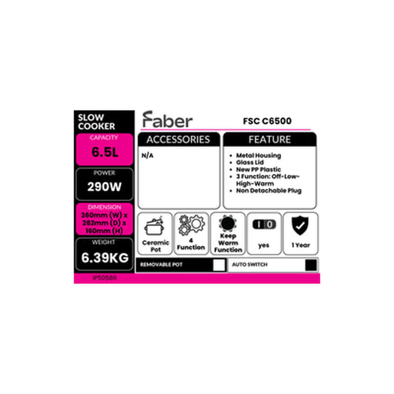 FABER Slow Cooker 6.5l FBR-FSC C6500-image 5