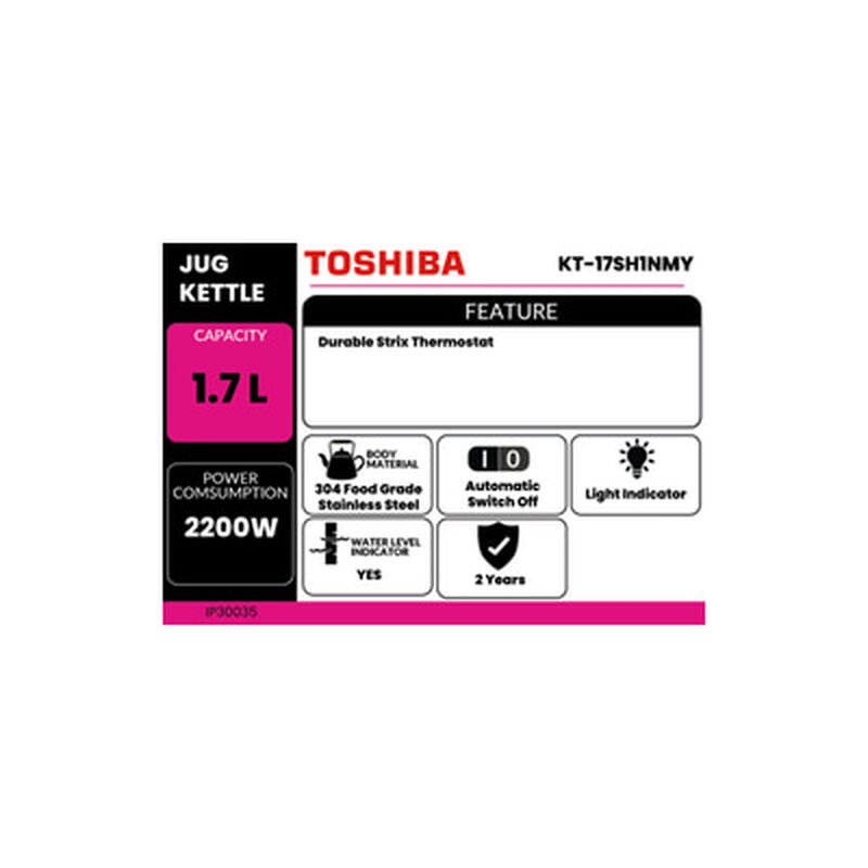 TOSHIBA Jug Kettle 1.7l KT-17SH1NMY-image 3