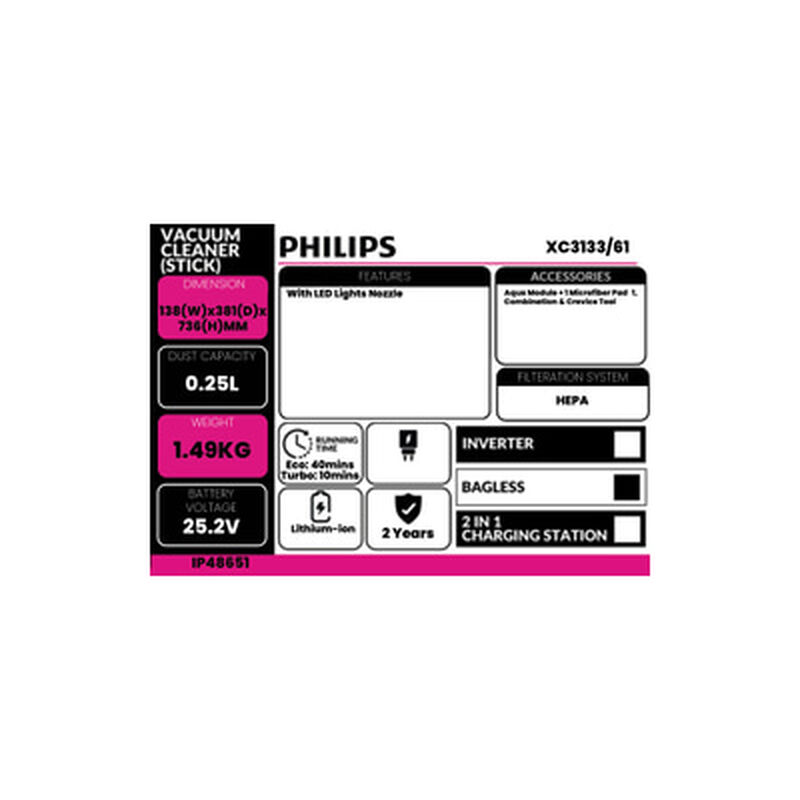 PHILIPS Stick Vacuum Cleaner XC3133/61-image 7
