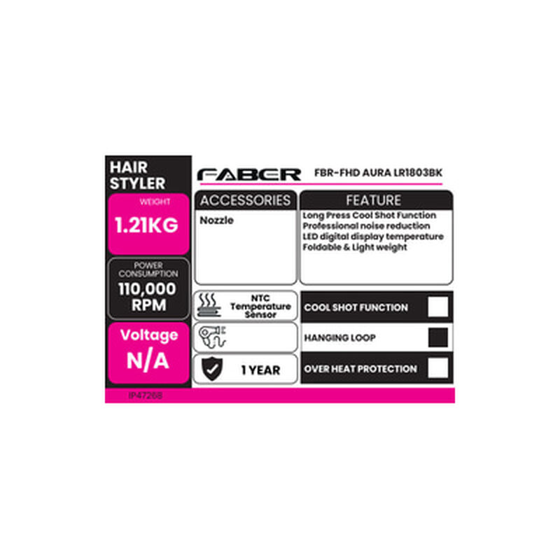 FABER Hair Styler FHD AURA R1501BK-image 7