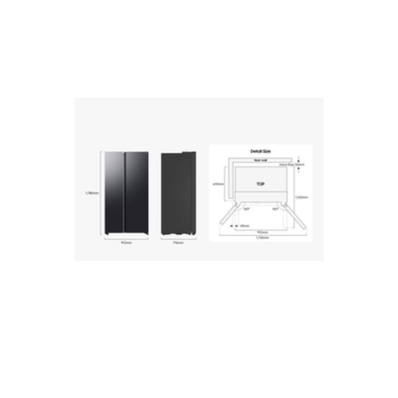 SAMSUNG Side By Side Fridge 680l Black RS70F65QNFME-image 2