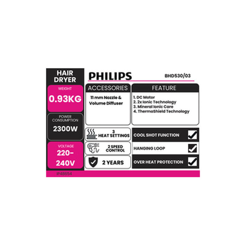 PHILIPS Hair Dryer BHD530/03-image 4