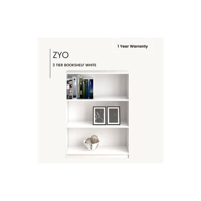 3 Tier Bookshelf White ZYO