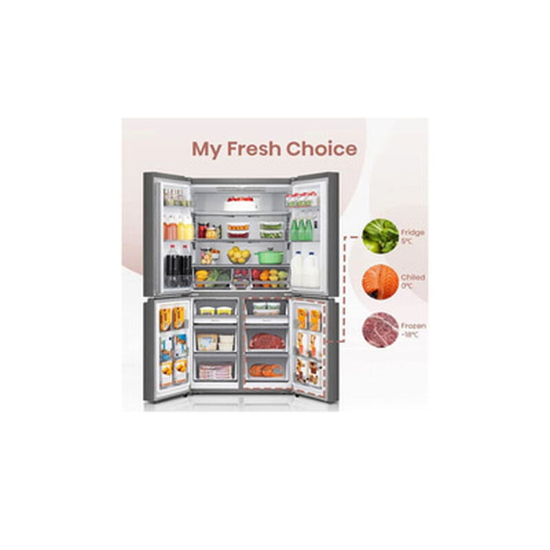 HISENSE 4 Door Fridge 720l (white+khaki Glass) RQ768N4AW-KU-image 3