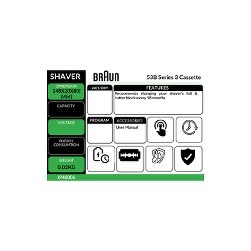 BRAUN Acc Shaver Series 5 53B SERIES 5CASSETTE-image 3