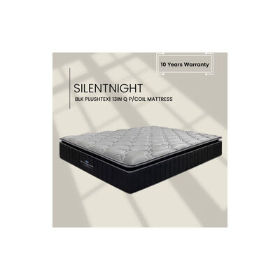 SILENTNIGHT Ce 13in Q Pocket Mat Pillow Top+hr Foam BLK PLUSHTEX