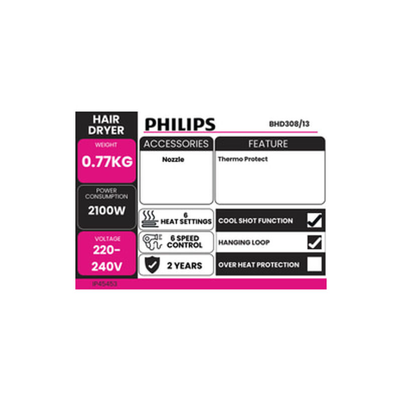 PHILIPS Hair Dryer 2100w BHD351/13-image 5
