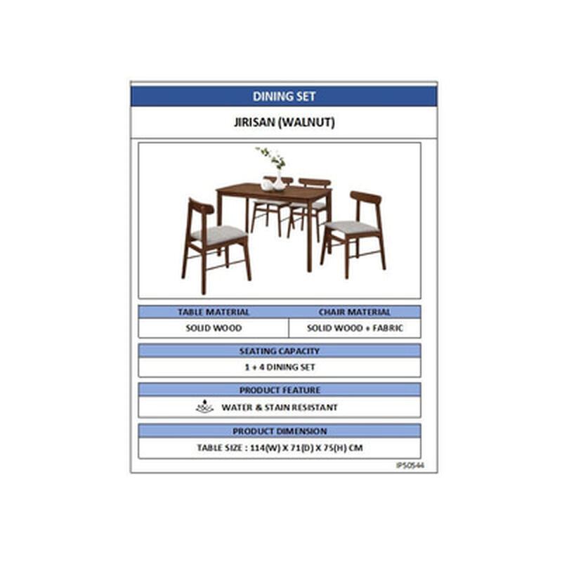 DHEP Wt 114x71cm 1+4 Solidwood Walnut Color JIRISAN (WALNUT)-image 2