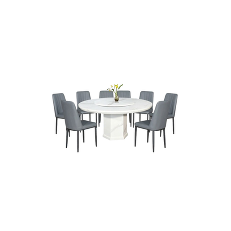 ND Rnd marble dining set-image 3