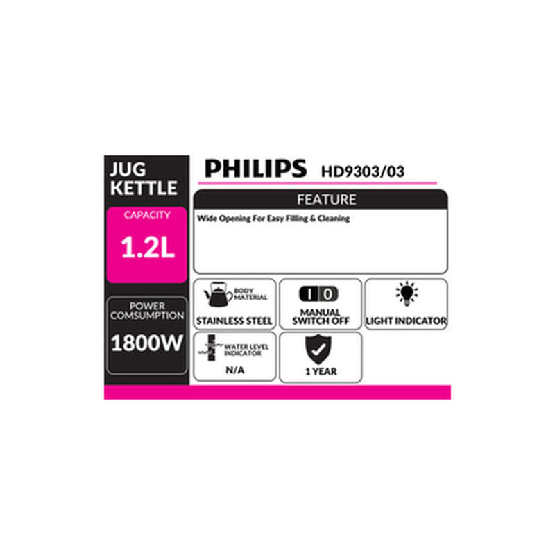 PHILIPS Jug Kettle 1.2l HD9303/03-image 3