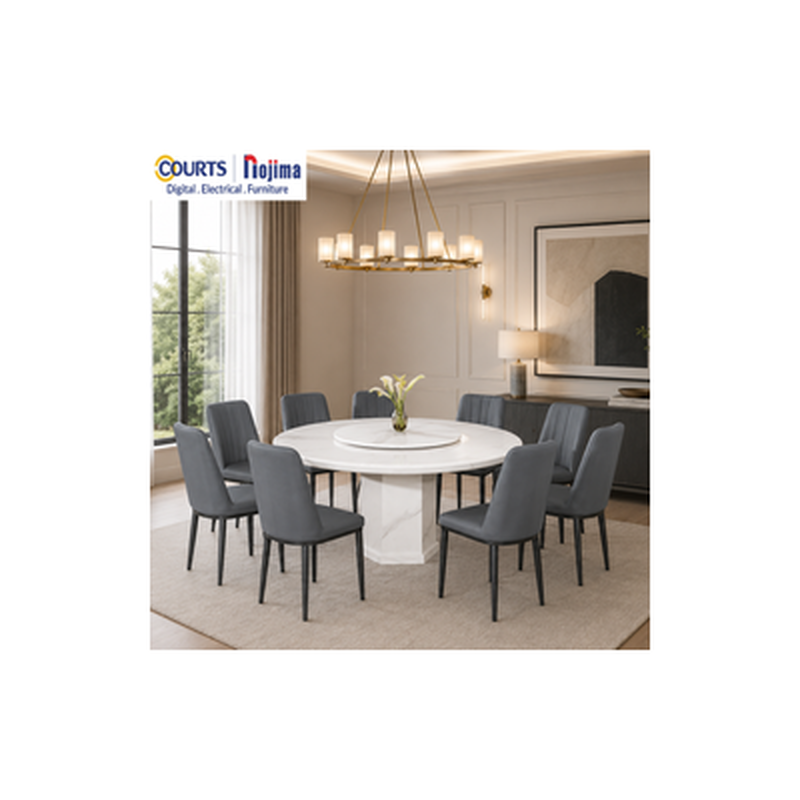 ND Rnd marble dining set-image 1