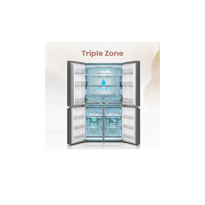 HISENSE 4 Door Fridge 720l (white+khaki Glass) RQ768N4AW-KU-image 5