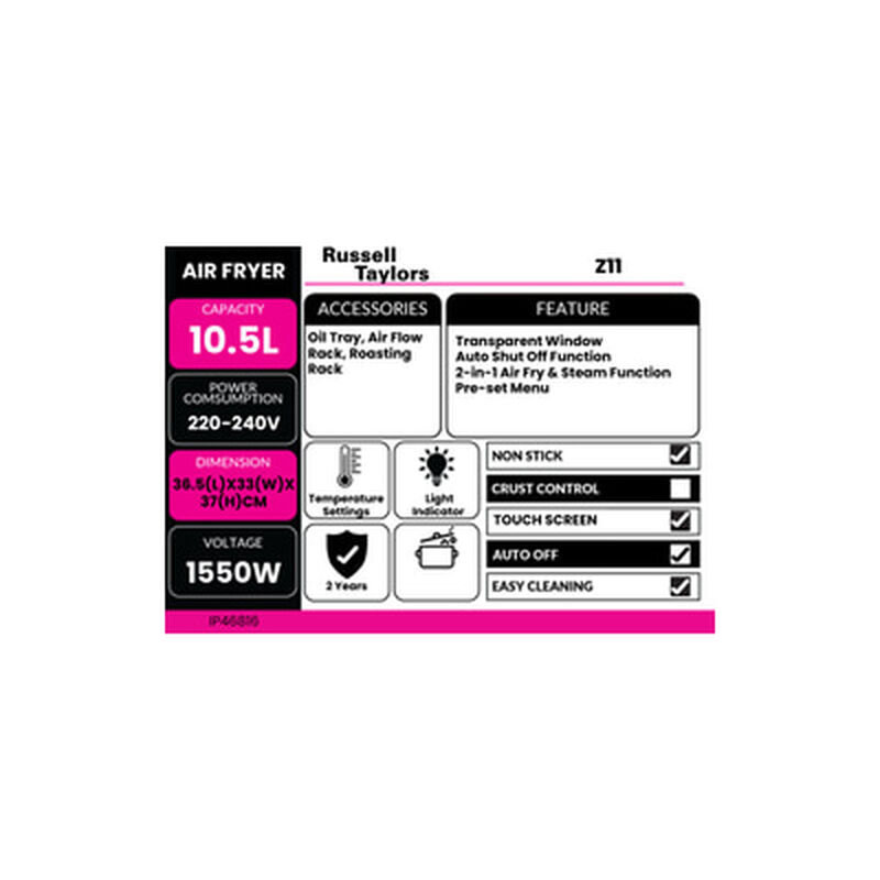 R.TAYLORS Air Fryer Digital Z11-image 9