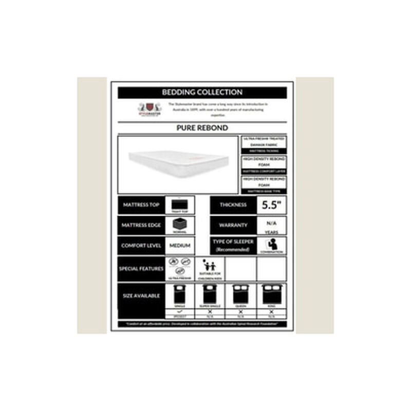 STYLEMASTER 5.5in S Rebond Mat Rebond Foam PURE REBOND-image 2